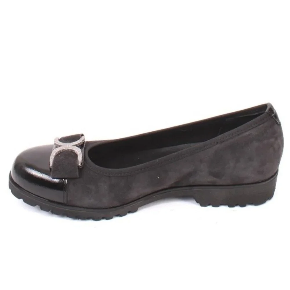 Vernissage 23321 Black Suede Leather Comfort Shoes Pumps - Picture 6 of 8
